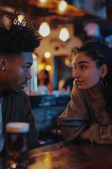 Talking at a bar
